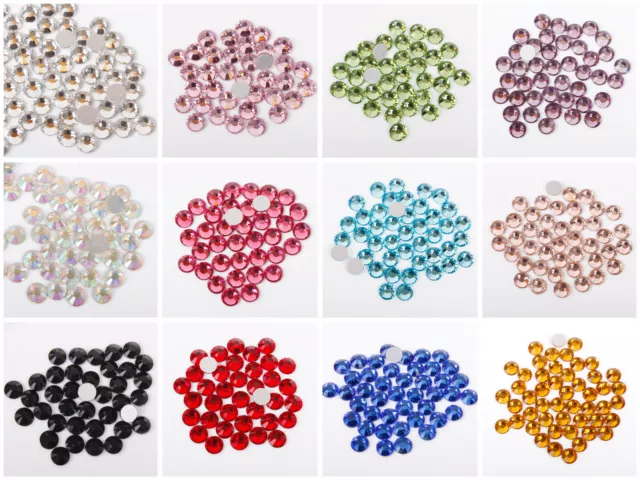 100pcs Glass Rhinestones Flat Back Crystals 2mm, 3mm, 4mm ,5mm