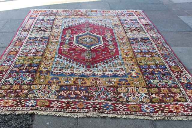 Kilim Vintage Traditionnel Main Fabriqué Oriental Red Bleu