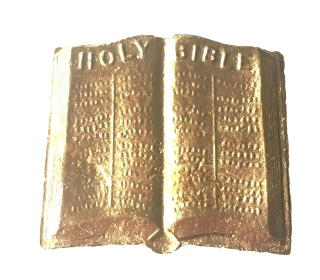 Holy Bible Emblem Orange Lodge Order Gold Gilt Plated for Collarette Sash