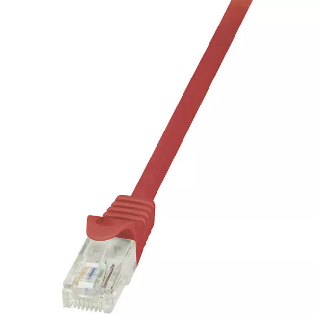 LogiLink CP1064U RJ45 Netzwerkkabel, Patchkabel CAT 5e U/UTP 3.00 m Rot mit R...