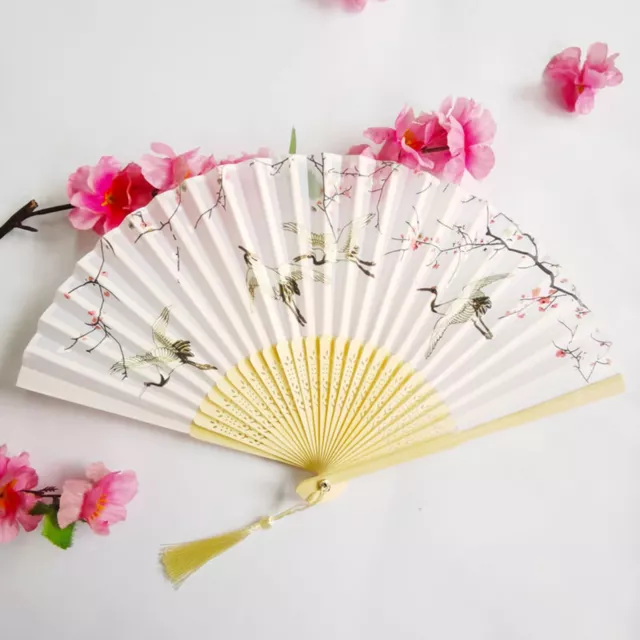 Hand Fan Party Elegant Chinese Style Folding with Exquisite Pattern Tassel