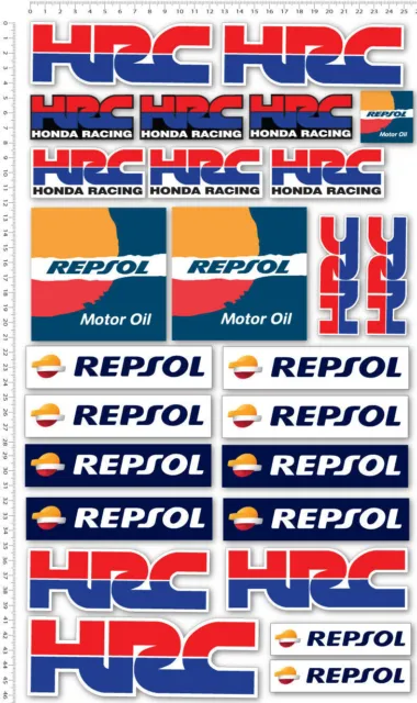 Motorbike racing sticker set Repsol HRC  ,  27x47 sheet 26 stickers 1000rr