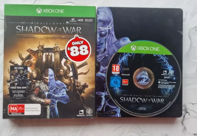 LOTR Middle Earth Shadow of War XBOX ONE Gold Edition Steel Case Steelbook