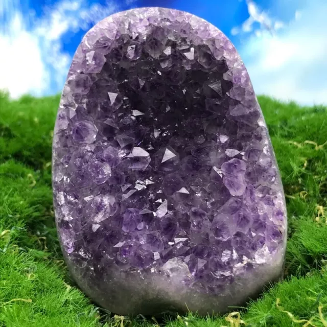 163G Rare Natural Amethyst Geode Quartz Crystal Mineral specimen Healing