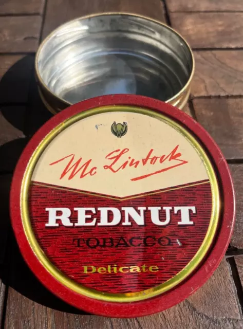 Alte Blechdose REDNUT McLintock TOBACCO Delicate 100Gr Ø8,5cm Vintage 60er Jahre