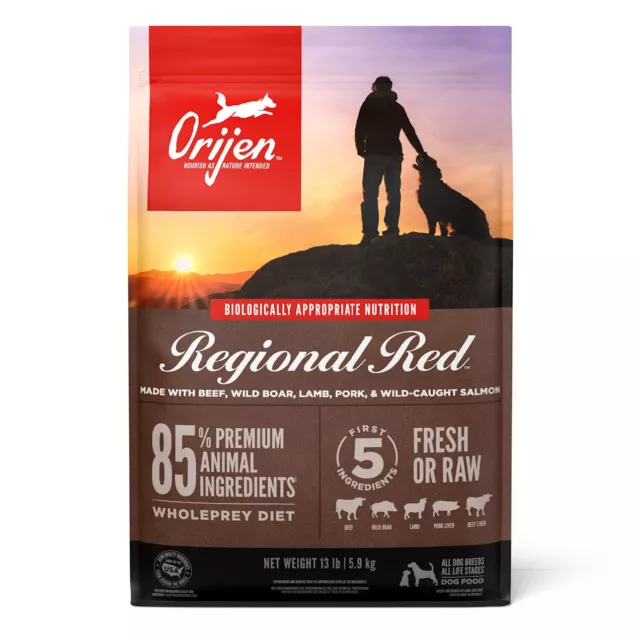 ORIJEN Dog Regional Red Recipe High Protein Grain Free Dry Dog Food 13 Lbs