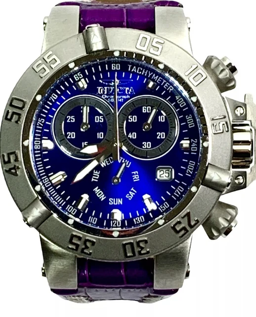 INVICTA MSRP $1495 Subaqua Noma III Lady 11625 Blue Face Purple Leather Band
