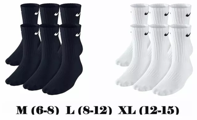 Men's Nike Crew Socks Everyday Cotton Cushioned Dri Fit Athletic Training Gym