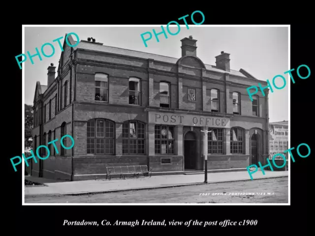 OLD POSTCARD SIZE PHOTO OF PORTADOWN ARMAGH IRELAND THE POST OFFICE c1900