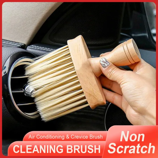 Car Air Conditioner Cleaner Brush Wood Handle Air Outlet Brush Dust Cleaning Kit
