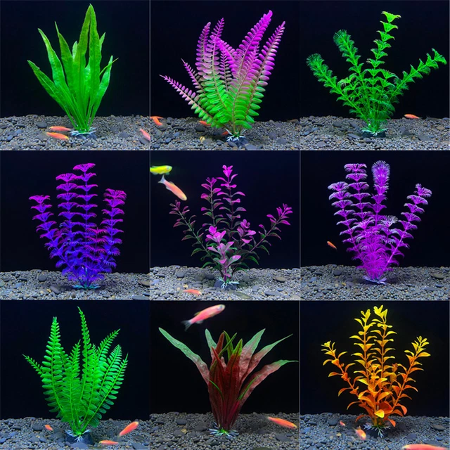 18CM Plastic Artificial Water Grass Plants Aquarium Fish Tank Landscape Ornament
