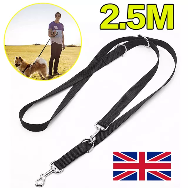 Dog Lead 8ft Adjustable Double ended Control Training Leash Police Style