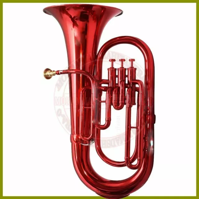 Sai Musical India Euphonium. Bb, 3 Valve RED WITH CASE HORN