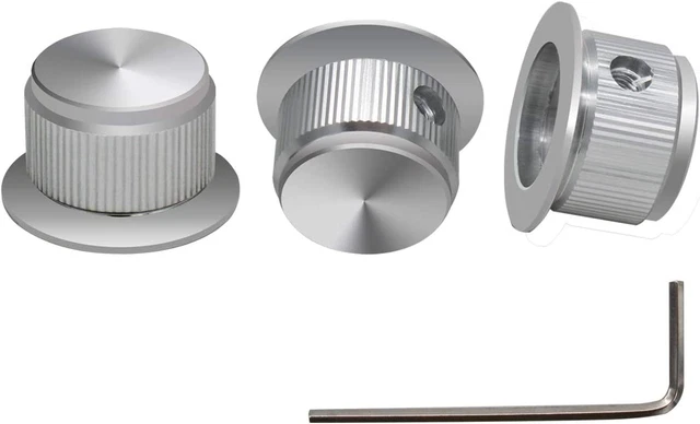 3 Pezzi Argento Lega Di Alluminio Potenziometro Manopola Di Controllo Volume Aud