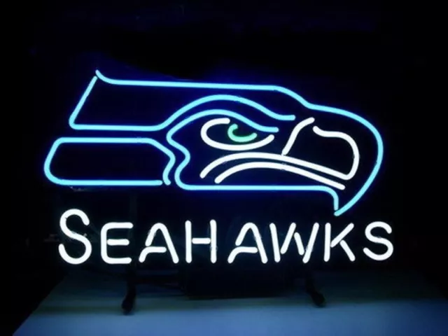 20"x16" Seattle Seahawks Neon Sign Light Lamp Visual Collection Decor Beer L