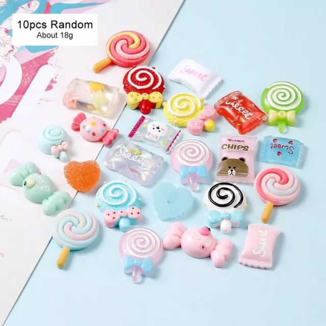 3DNail DIY Decor Kawaii Jelly Gummy Bear Nail Flower Sweet Mixed Candy  10Pcs/Lo