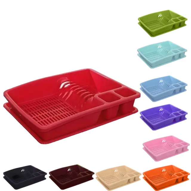 Plastic Dish drainer with drip tray utensil plate holder dish rack drainer