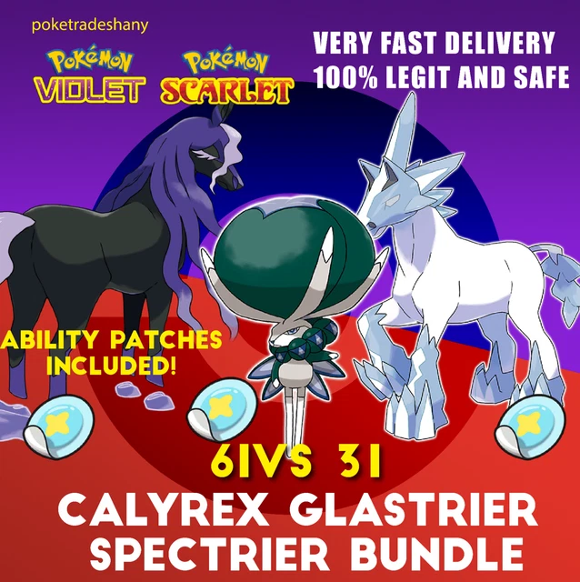 6IV Shiny Calyrex + Spectrier + Glastrier For Pokémon Scarlet & Violet - Fast Trade!