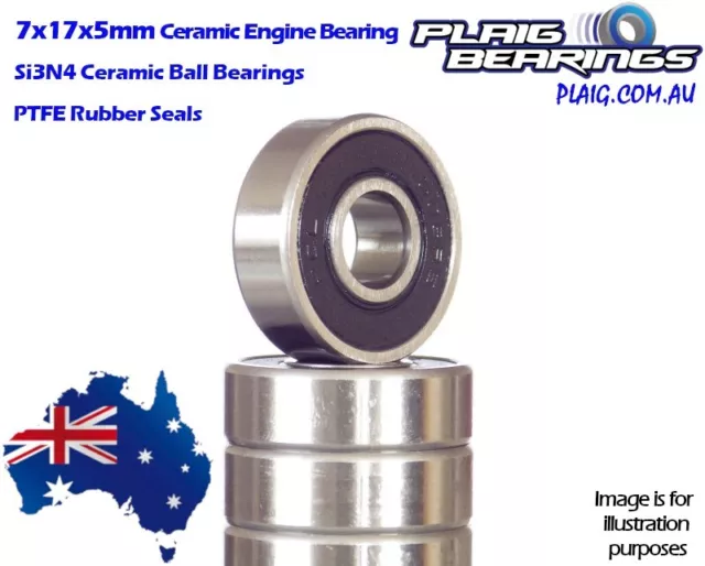 7x17x5mm Ceramic Nitro Engine Bearings MR697EC-2RS -  Rubber Seals