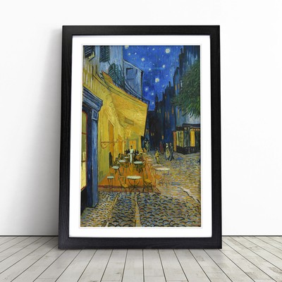 CAFE TERRACE AT Night By Van Gogh Framed Canvas Wall Art Poster Print ...
