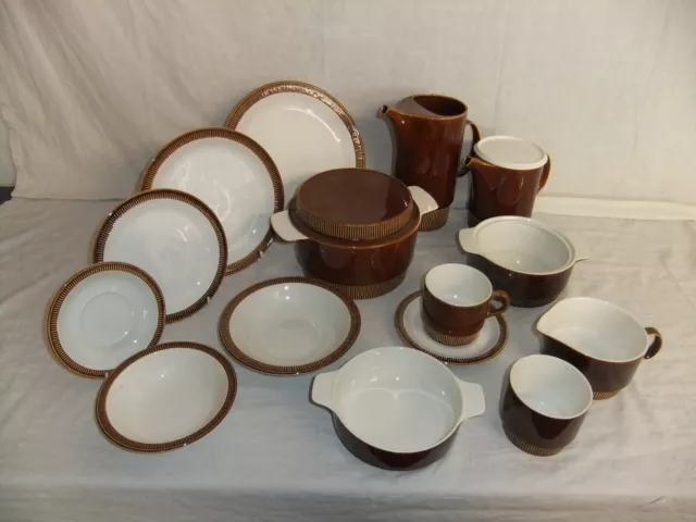 c4 Pottery Poole - Chestnut - plates, bowls, tureens, cups, saucers, jugs - 2B4A