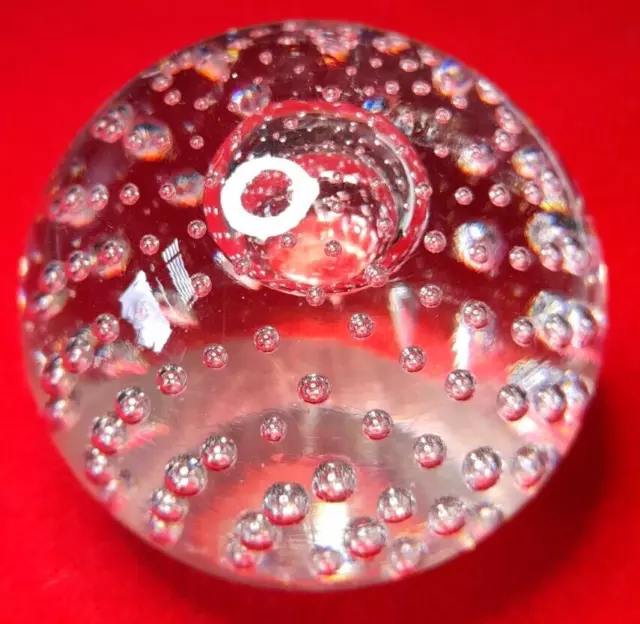 Italian Made Murano Fratelli Toso bubbles glass paperweight 74mm wide 600gms