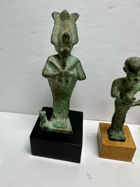 Rare Collection Of 5 Ancient Egyptian Bronze Figures