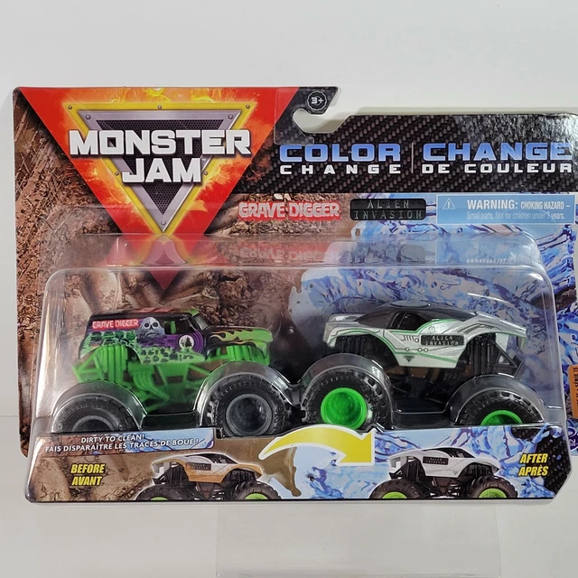 MONSTER JAM 2021 COLOR CHANGE GRAVE DIGGER and ALIEN INVASION NEW