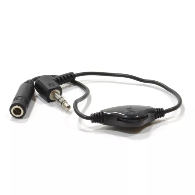 25cm 3.5mm Headphone Volume Control for Audio Connections Right Angle [007811]