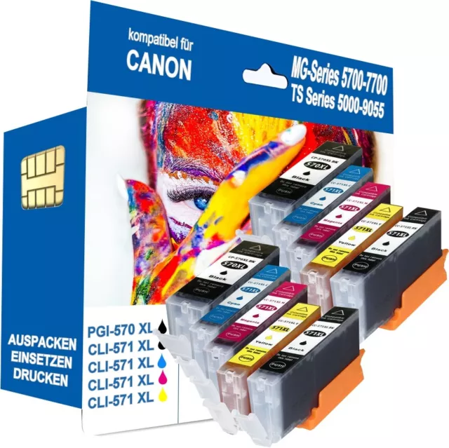 Tinte Patrone für Canon Pixma PGI570 CLI571 TS5050 TS5055 TS6050 MG5750 10x XXL