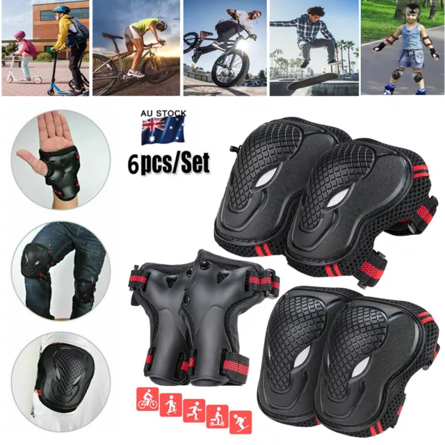 Adult Wrist Elbow Knee Pads Skateboard Roller Skate Bike Protective Gear Guards