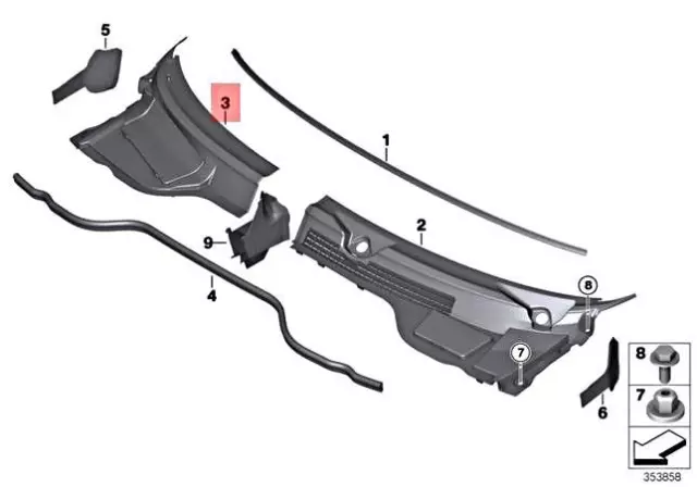 Delantal original cubierta firewall re MINI Cooper One R55 R56 51132751210