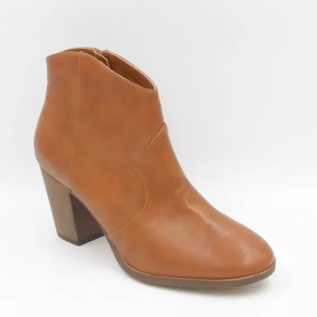 BP Women Western Ankle Booties Nolly Size US 7M Cognac Faux Leather