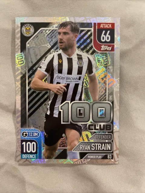 Mint Ryan Strain St Mirren 2023/24 Spfl Match Attax Football 100 Club Trade Card