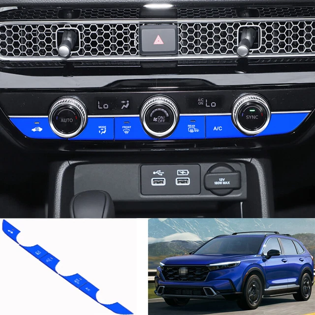 Blue Aluminum Central Console AC Button Cover Decor Fit For Honda CR-V 2023-2024