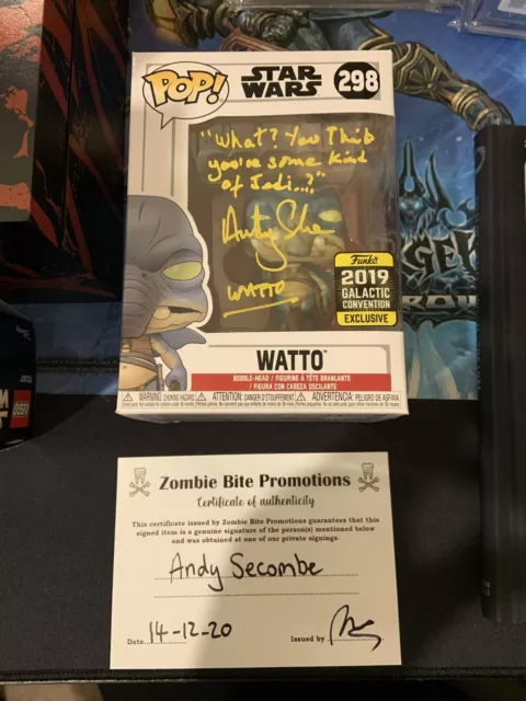 Funko Pop! Star Wars Signed Autograph Watto Andy Secombe with COA and Quote