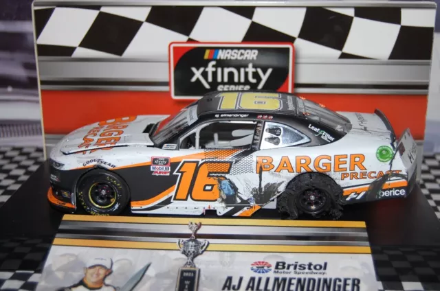 AJ Allmendinger #16 BARGER Bristol Win 2021 1/24 NASCAR Die-cast Custom Race Win