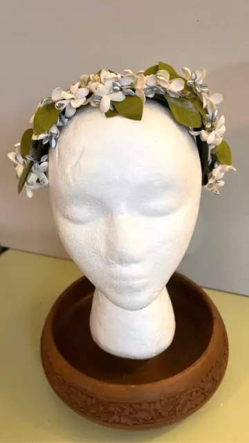 Vintage Bridal Inspired Floral Headband Tiara Crown Daisy Green White