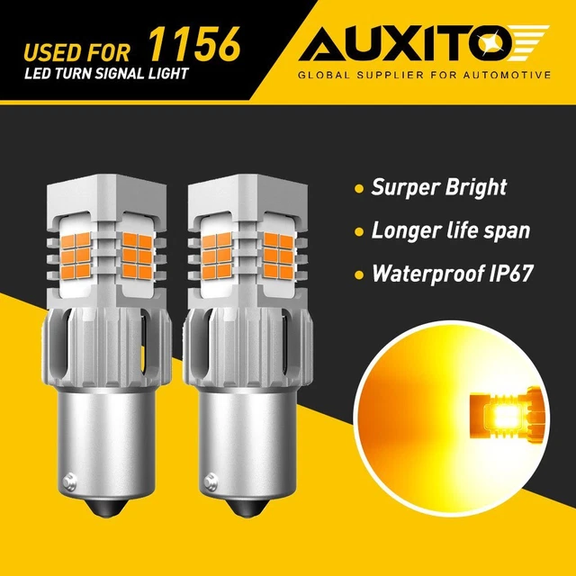 AUXITO 1156 BA15S 7506 24SMD Amber LED Turn Signal Corner Parker Light Bulb G