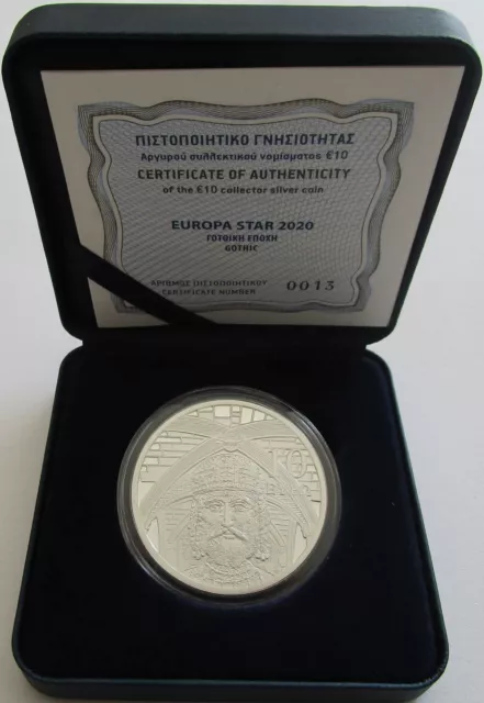 Griechenland 10 Euro 2020 Europastern Gotik Silber