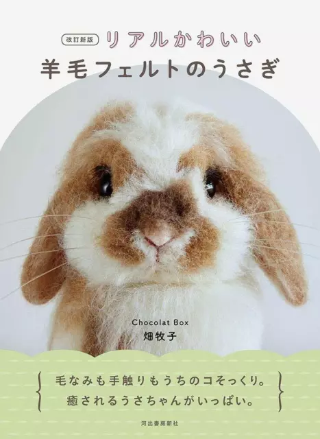 Fieltro de agujas Cómo hacer conejo realista | Libro artesanal de lana japonesa