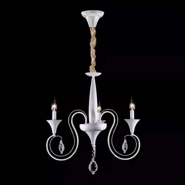 Traditional 3 Way Chandelier Ceiling Light Fitting Swan Neck Iron Pendant Lights