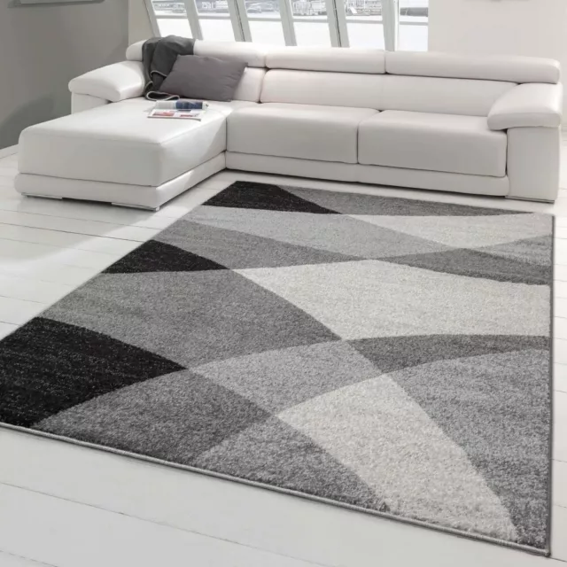 Alfombra moderna por Salón con Diseño abstracto | fácil de limpiar | gris crema