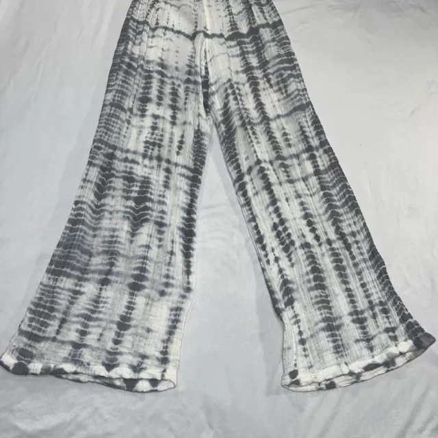 MICHAEL STARS SMOCKED WIDE LEG PANT, Blue Gray  TIE-DYED,  $158 M Medium 2