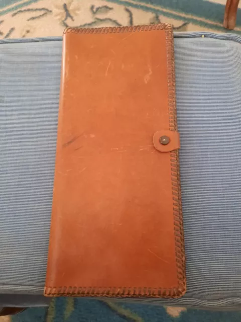 Vintage leather hand made document holder ,very old.