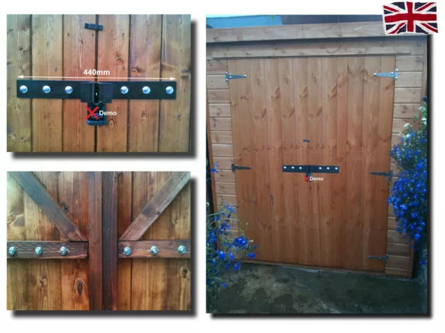 Heavy Duty shed security hasp lock, padlock protection, unlike hasp and staple.