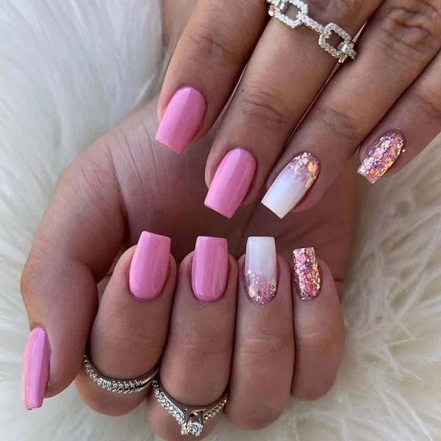 Faux ongles à tête carrée Faux ongles Conseils pour les ongles Portable