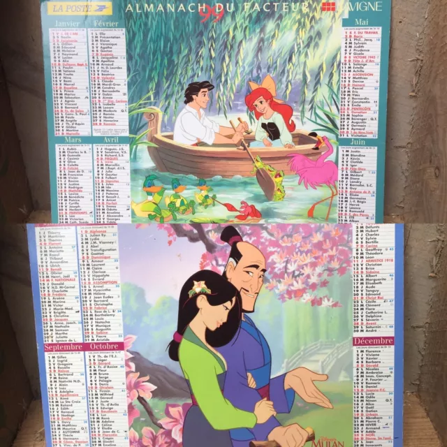 1999 Almanach Calendrier Des Ptt -Disney- Idee Cadeau Anniversaire