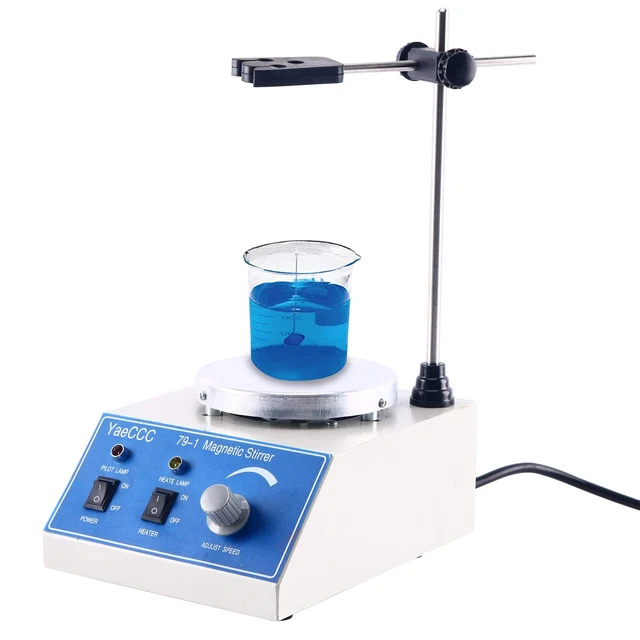 79-1 Magnetic Stirrer Hotplate Mixer Stir Plate with Pole 2 Stir Bars 3000Ml