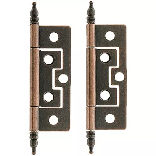 Statuary Bronze Non-Mortise Butt Hinge w/Steeple Finial | 2 Pc/Pack | NEW